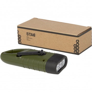 Logotrade Firmengeschenke das Foto: Helios Solar-Dynamo-Taschenlampe aus recyceltem Kunststoff mit Karabinerhaken