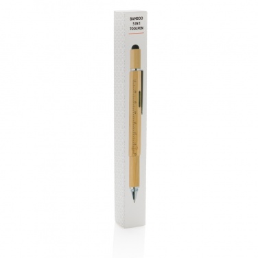Logotrade Logogeschenke das Foto: 5-in-1 Bambus Tool-Stift