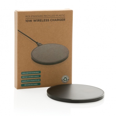 Logotrade Firmengeschenke das Foto: 10W Wireless Charger aus RCS Standard recyceltem Kunststoff