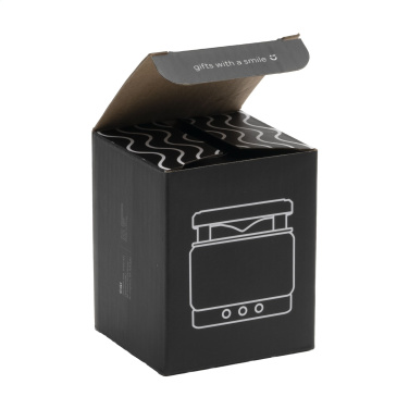 Logotrade Geschäftsgeschenke das Foto: Bamboo Block-Lautsprecher mit kabellosem Ladegerät