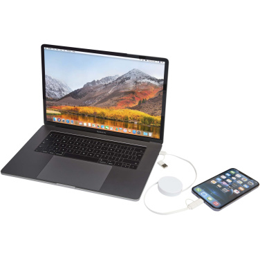 Logotrade Werbeartikel das Foto: Citala 90 cm 5-in-1 Kabel aus recyceltem Kunststoff für Datenübertragung und 40W Schnellladung