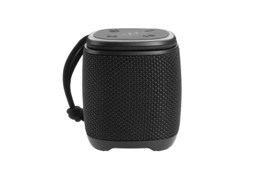 Logotrade Geschäftsgeschenke das Foto: Bluetooth-Lautsprecher HERMON Schwarzwolf