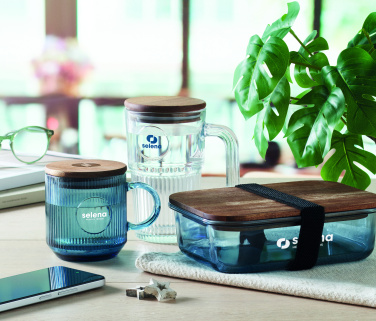 Logotrade Werbegeschenke das Foto: Gerippter Glasbecher 300ml