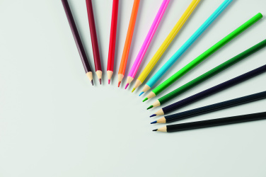 Logotrade Geschäftsgeschenke das Foto: Malset mit 12 Buntstiften