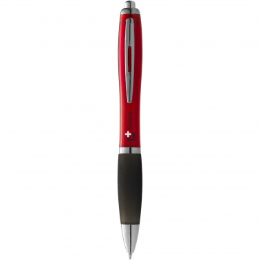 Logo trade promotional products image of: Nash ballpoint pen coloured barrel and black grip