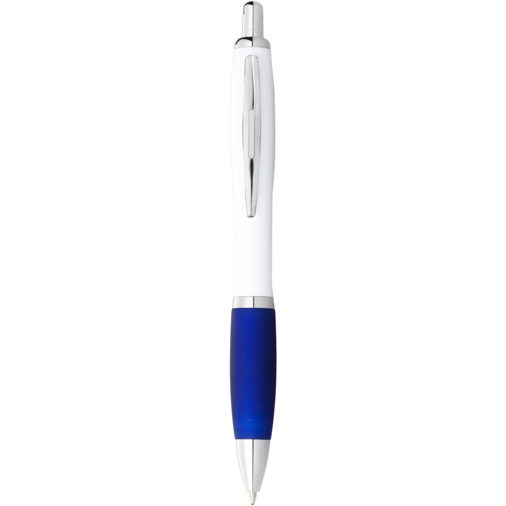 Logo trade promotional product photo of: Nash ballpoint pen with white barrel and coloured grip