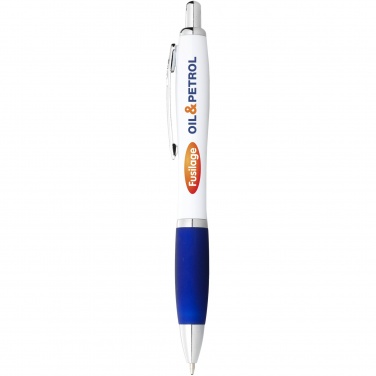Logotrade advertising product picture of: Nash ballpoint pen with white barrel and coloured grip