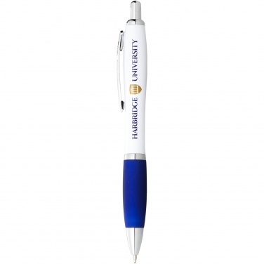 Logotrade advertising product picture of: Nash ballpoint pen with white barrel and coloured grip