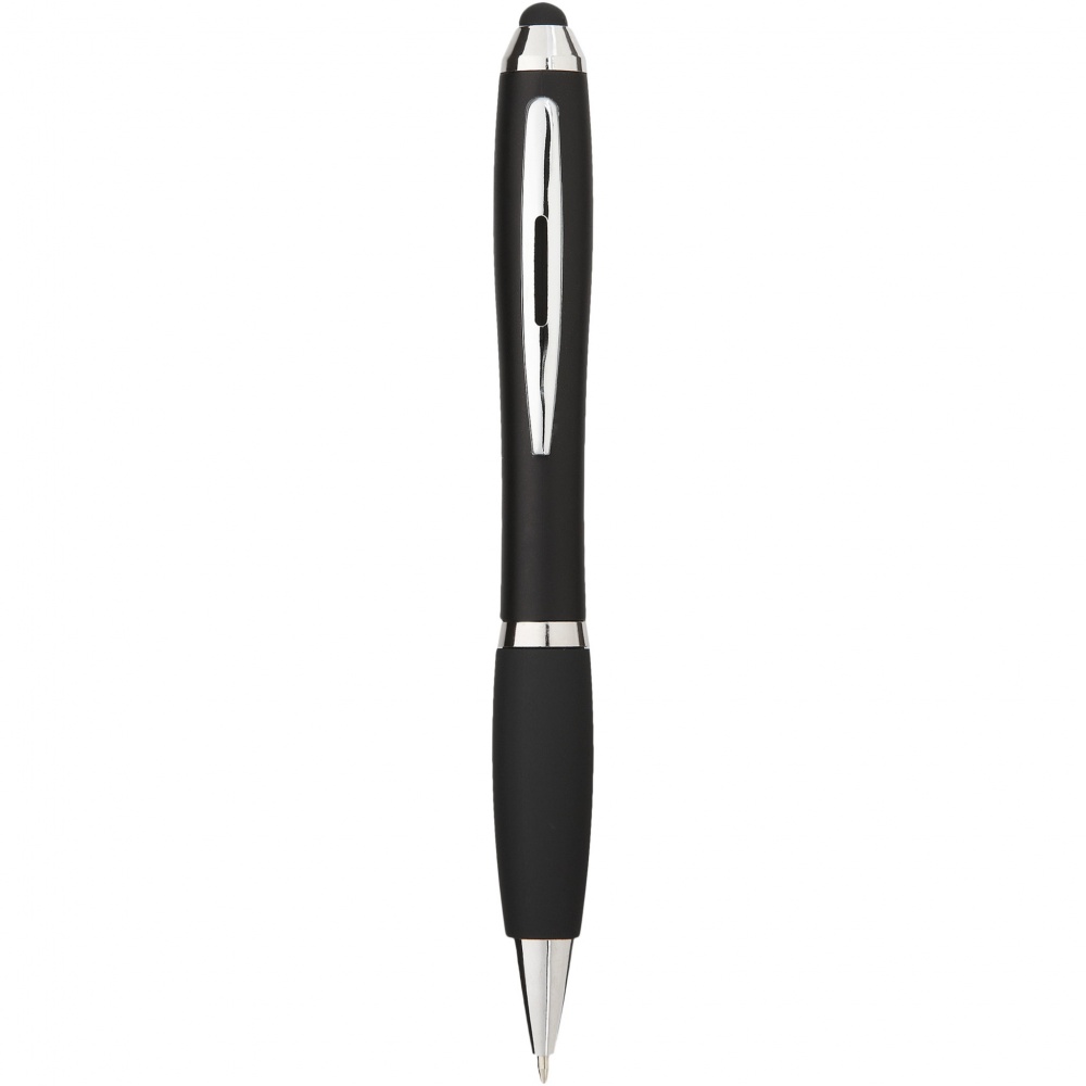 Logo trade advertising products picture of: Nash coloured stylus ballpoint pen with black grip