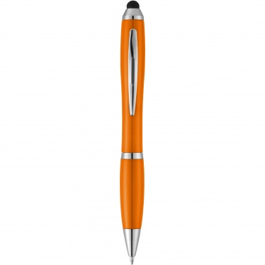 Logo trade promotional giveaway photo of: Nash stylus ballpoint pen with coloured grip