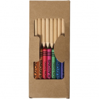 Logo trade promotional giveaways picture of: Lucky 19-piece coloured pencil and crayon set