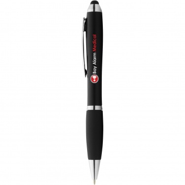Logo trade promotional merchandise image of: Nash coloured stylus ballpoint pen with black grip