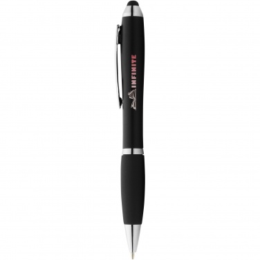 Logotrade promotional gift picture of: Nash coloured stylus ballpoint pen with black grip