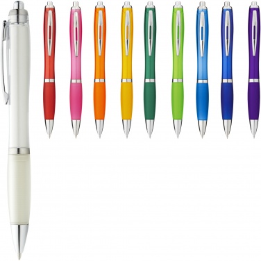Logo trade business gift photo of: Nash ballpoint pen coloured barrel and grip