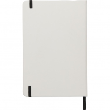 Logotrade promotional product picture of: Spectrum A5 white notebook with coloured strap