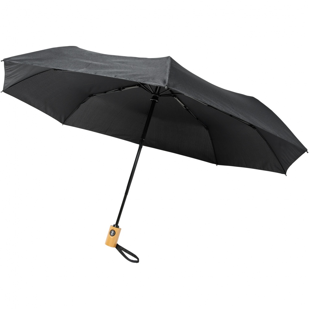 Logo trade business gifts image of: Bo 21" foldable auto open/close recycled PET umbrella
