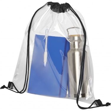 Logo trade promotional merchandise image of: Lancaster transparent drawstring bag 5L