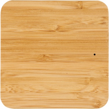 Logo trade promotional giveaway photo of: Leaf 5W bamboo and fabric wireless charging pad