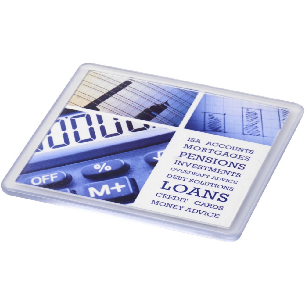 Logo trade promotional products picture of: Ellison square plastic coaster with paper insert