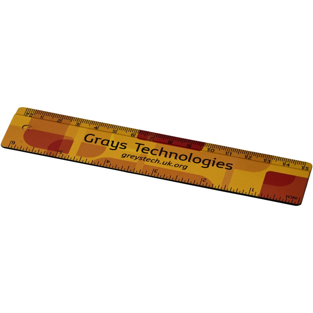 Logo trade corporate gift photo of: Terran 15 cm ruler from 100% recycled plastic