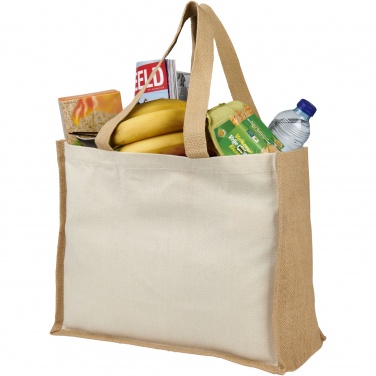 Logo trade promotional gifts image of: Varai 320 g/m² canvas and jute shopping tote bag 23L
