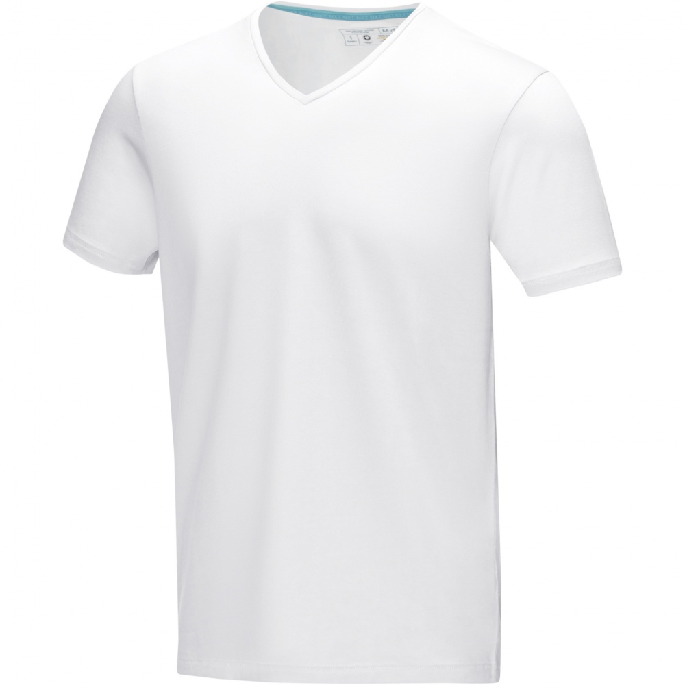 Logo trade promotional gifts picture of: Kawartha short sleeve men's organic V-neck t-shirt