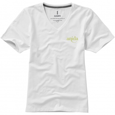 Logo trade promotional giveaway photo of: Kawartha short sleeve women's organic V-neck t-shirt