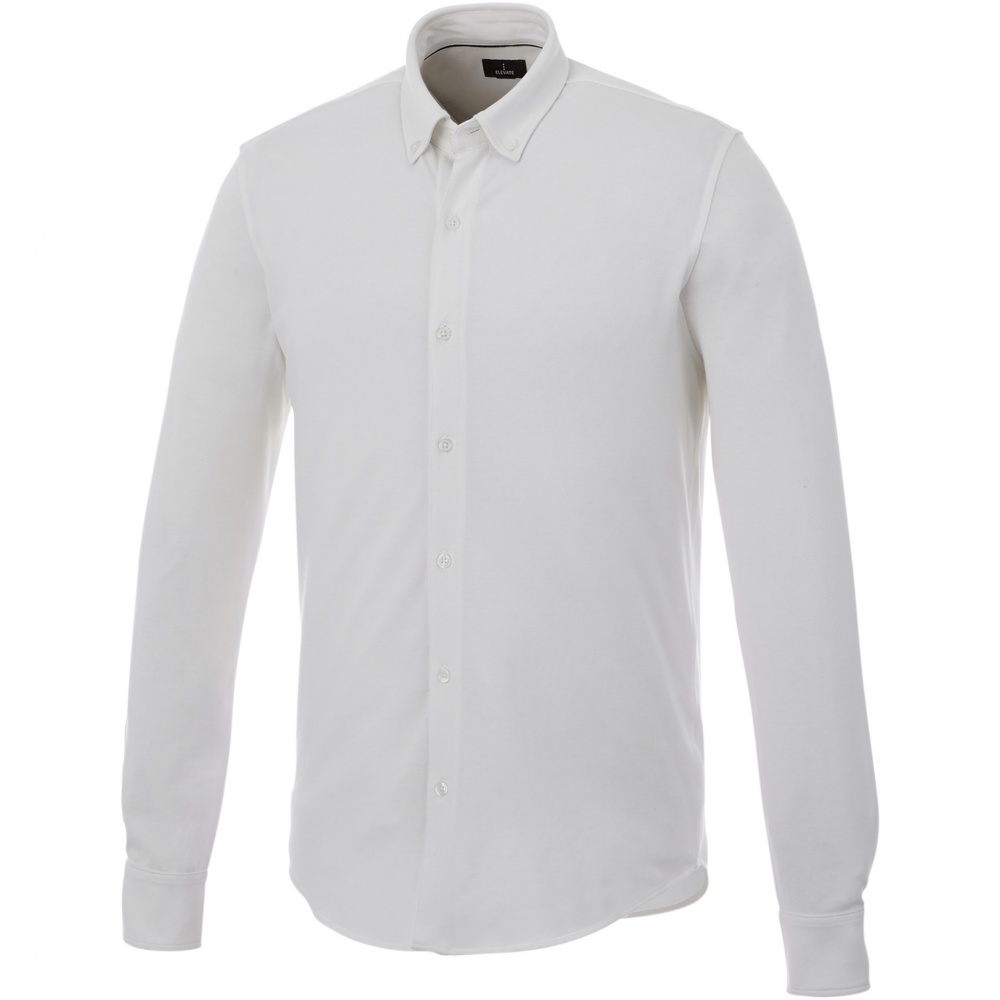 Logo trade promotional giveaways image of: Bigelow long sleeve men's pique shirt
