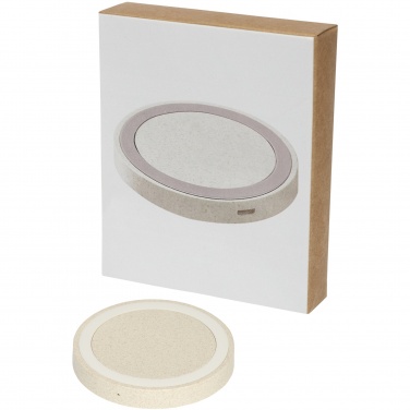 Logo trade promotional items picture of: Naka 5W wheat straw wireless charging pad
