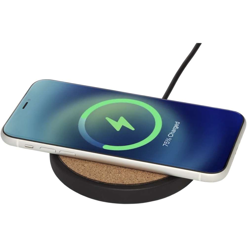 Logo trade promotional products picture of: Kivi 10W limestone/cork wireless charging pad
