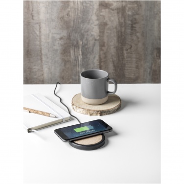 Logotrade promotional merchandise photo of: Kivi 10W limestone/cork wireless charging pad