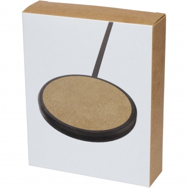 Logo trade promotional merchandise picture of: Kivi 10W limestone/cork wireless charging pad