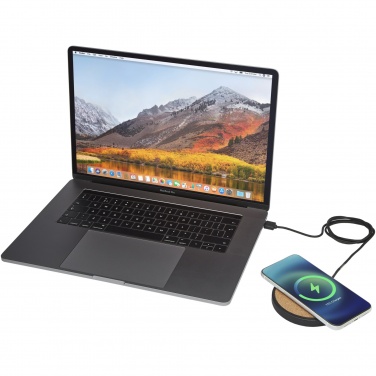 Logo trade promotional product photo of: Kivi 10W limestone/cork wireless charging pad