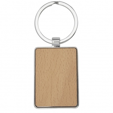 Logo trade promotional gifts image of: Mauro beech wood rectangular keychain