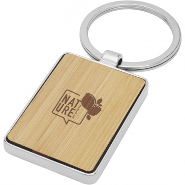 Logo trade promotional items image of: Neta bamboo rectangular keychain