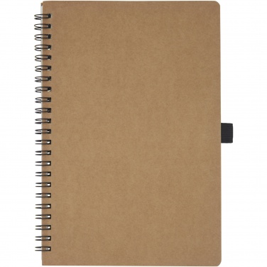 Logo trade promotional product photo of: Cobble A5 wire-o recycled cardboard notebook with stone paper