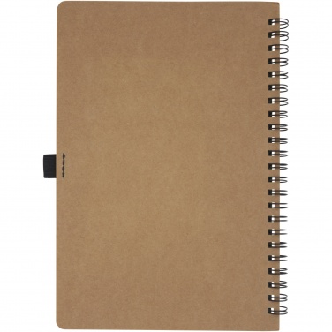 Logo trade corporate gift photo of: Cobble A5 wire-o recycled cardboard notebook with stone paper