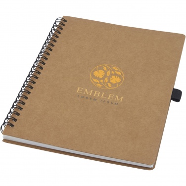 Logotrade corporate gift picture of: Cobble A5 wire-o recycled cardboard notebook with stone paper