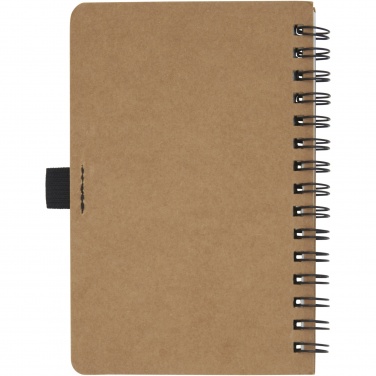 Logo trade business gifts image of: Cobble A6 wire-o recycled cardboard notebook with stone paper