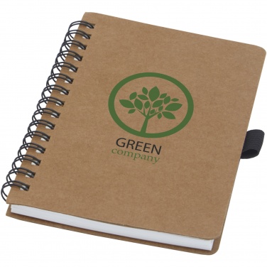 Logotrade promotional merchandise picture of: Cobble A6 wire-o recycled cardboard notebook with stone paper