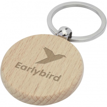 Logotrade promotional item image of: Giovanni beech wood round keychain