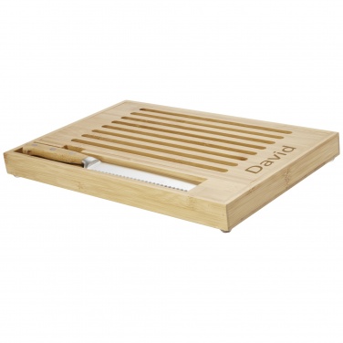 Logo trade promotional gifts image of: Pao bamboo cutting board with knife