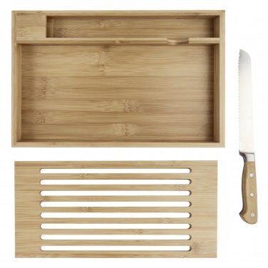 Logo trade corporate gifts picture of: Pao bamboo cutting board with knife