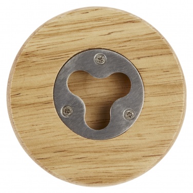 Logo trade promotional gifts image of: Scoll wooden coaster with bottle opener