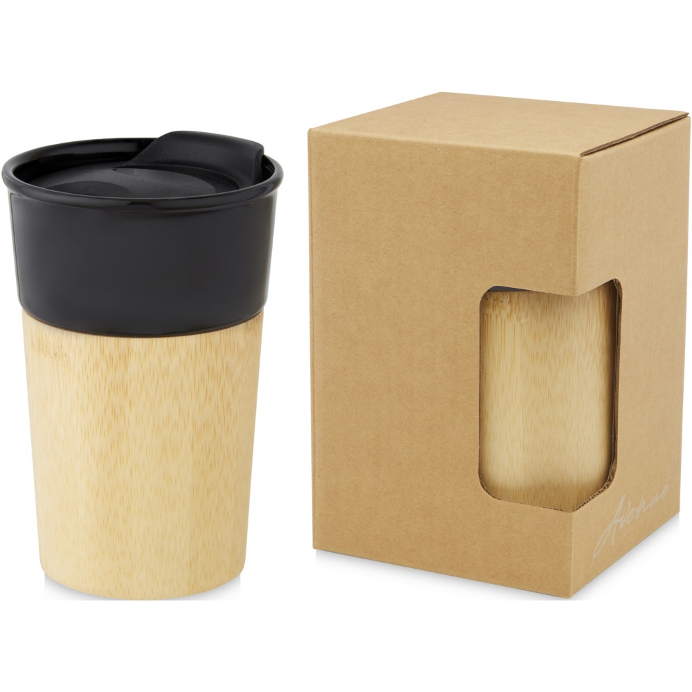 Logotrade promotional merchandise image of: Pereira 320 ml porcelain mug with bamboo outer wall