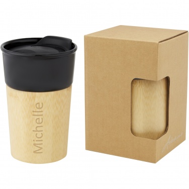 Logo trade promotional gift photo of: Pereira 320 ml porcelain mug with bamboo outer wall
