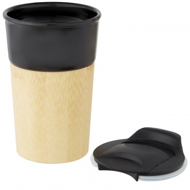 Logo trade advertising products image of: Pereira 320 ml porcelain mug with bamboo outer wall