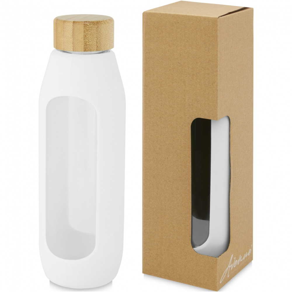 Logo trade advertising product photo of: Tidan 600 ml borosilicate glass bottle with silicone grip