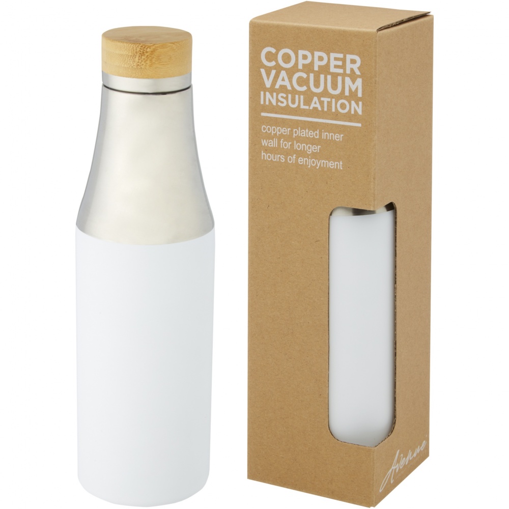 Logotrade promotional giveaway image of: Hulan 540 ml copper vacuum insulated stainless steel bottle with bamboo lid
