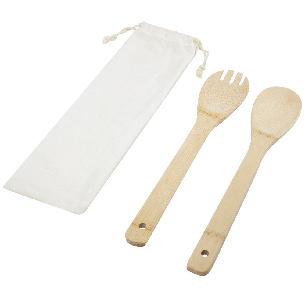 Logo trade promotional item photo of: Endiv bamboo salad spoon and fork
